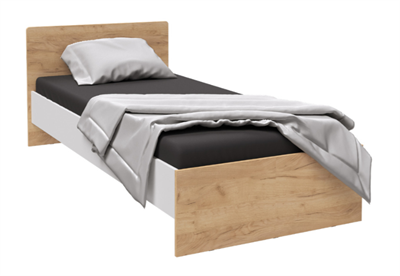 Лючия - кровать 0,9 белый/дуб крафт золотой  (МБ) 6161