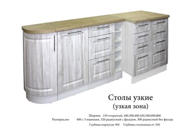 Кухня Классика 2 Столы узкие (узкая зона)   (К) 6977