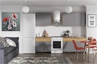 КВИК-СТЕП Кухня 2.0 м. НОВИНКА !!!   Корпус - Дуб Крафт золотой К003 Фасад ЛДСП - Серый Шифер  (ТИ) 6229