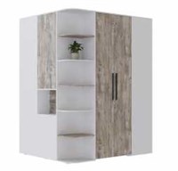 Линц гардеробная 1600х2100х1300 белый/дуб юкон  (МБ) 6991