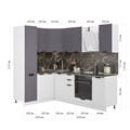 Модульная кухня Норд Line 1,6х2,4 м Корпус: ЛДСП белый фасад: фрезеровка Норд Line, МДФ софт какао/софт смок, (ТИ) 1421646790